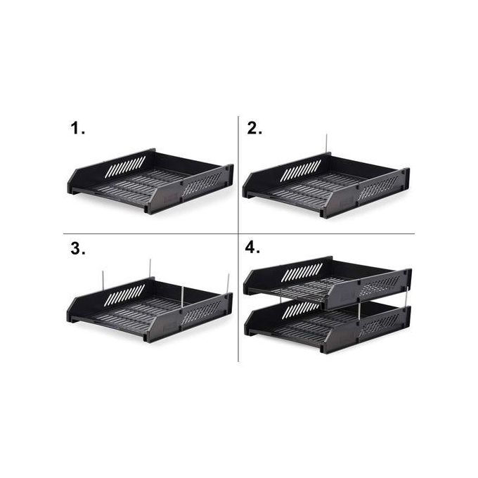 2Tier document Trey Letter Tray Side Load, Desktop File Organizer
