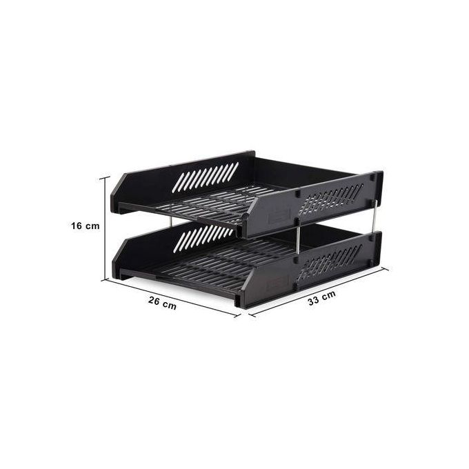 2Tier document Trey Letter Tray Side Load, Desktop File Organizer