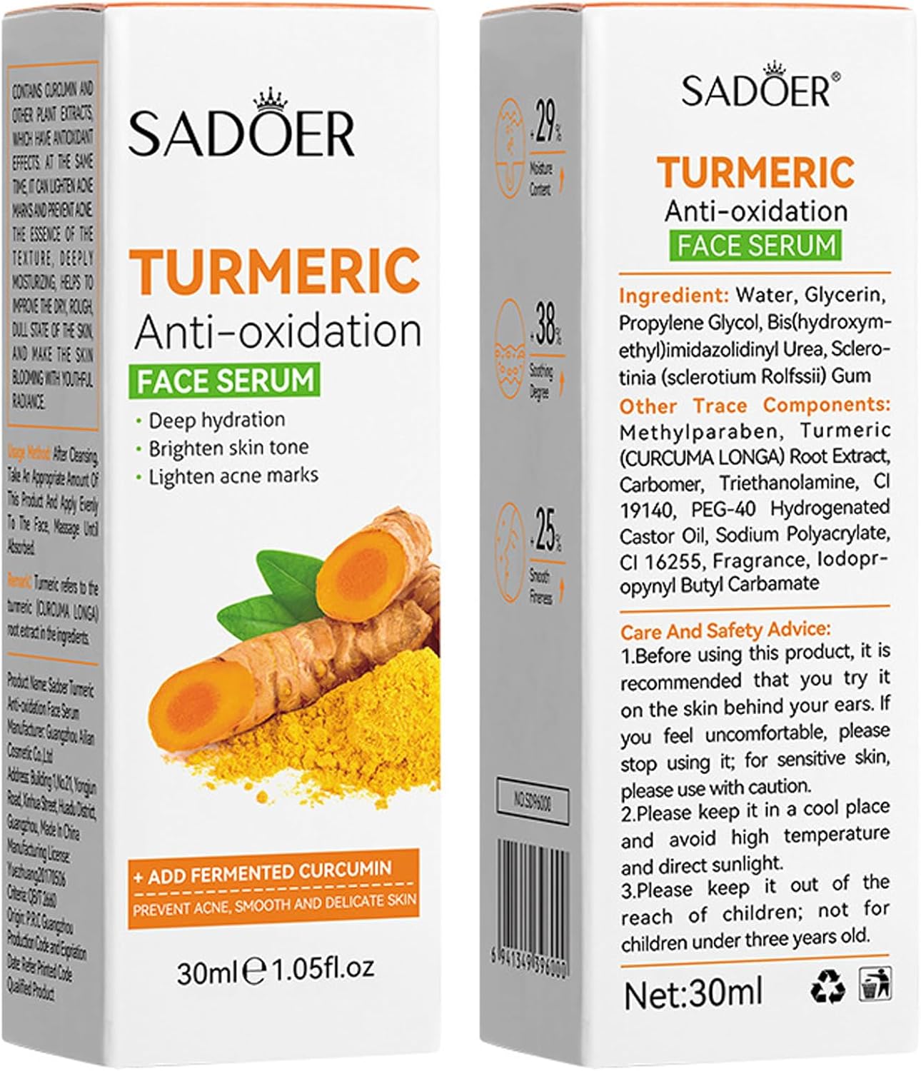 SADOER 2 In 1, Turmeric Cleanser + Tumeric Toner, Combined Tumeric Cleanser And Turmeric Face Toner For Revitalized Skin, Deep Hydration Like Vitamin C, Skin Soothing, Eliminate Dark Marks
