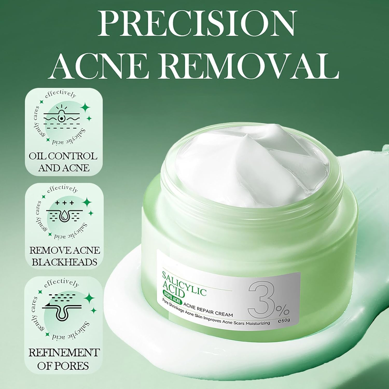 SADOER Salicylic Acid Cream + Serum for Face Shrink Pores, Gentle Exfoliating, Salicylic Acid for Anti Acne, Pimple, Spot, Blackhead Salicylic Acid Acne Treatment Essence