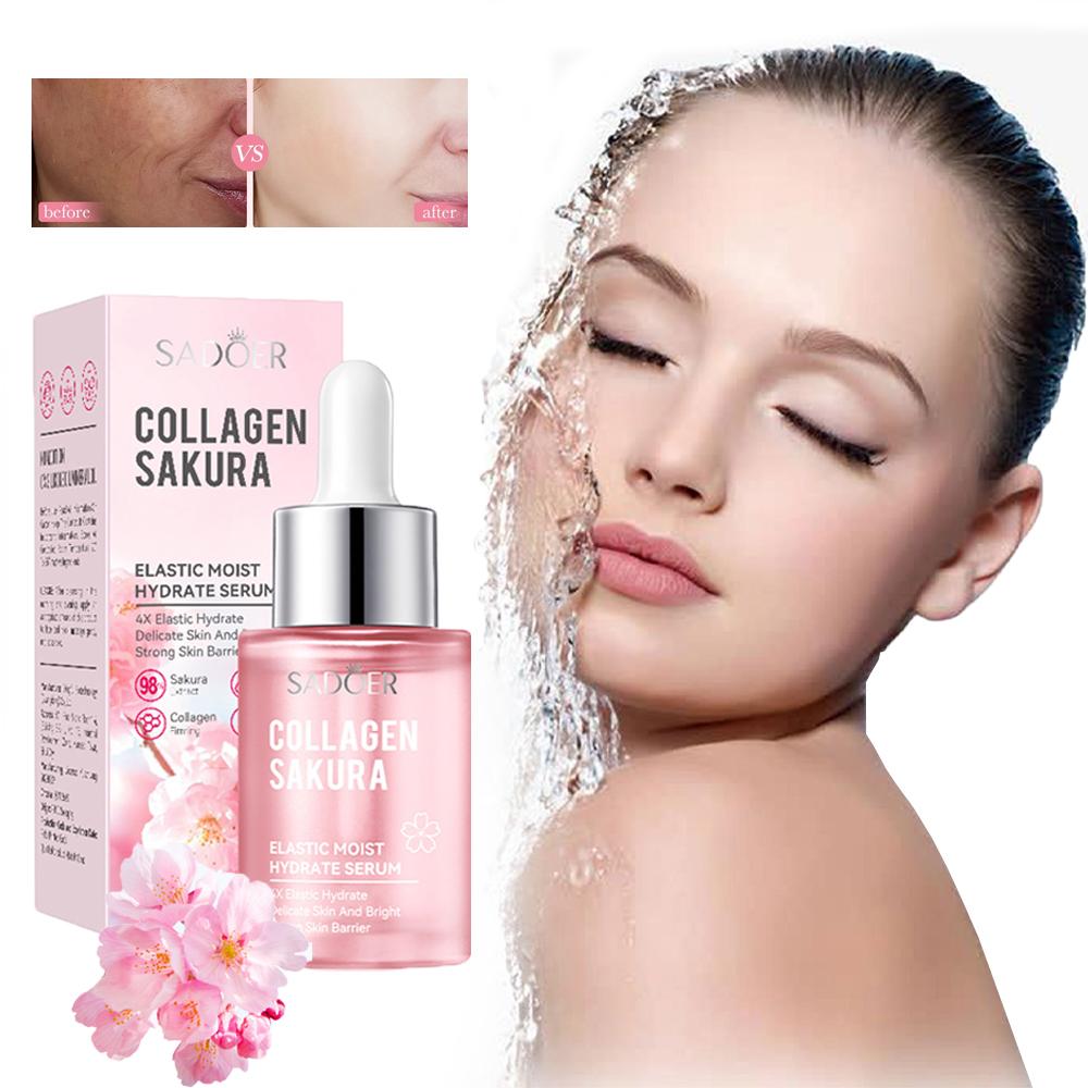 Glow Beauty Cherry Blossoms Collagen Skincare Face Serums,for Hydrating Moisturize Oil Control Products For Women Cherry Blossom Essence For Dry And Oily Skin