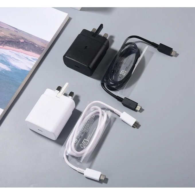 Samsung 45Watts Super Fast C To C Charger For Galaxy A06, A16, A26, A36, A56, A05, A05s, A14, A15, A23, A24, A25, A33, A34, A35, A53, A54, A55, A07, A17