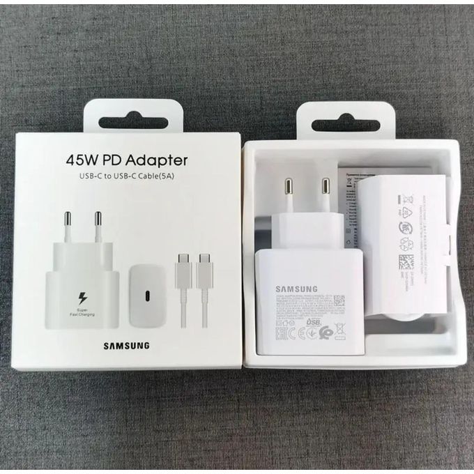 Samsung 45Watts Super Fast C To C Charger For Galaxy A06, A16, A26, A36, A56, A05, A05s, A14, A15, A23, A24, A25, A33, A34, A35, A53, A54, A55, A07, A17