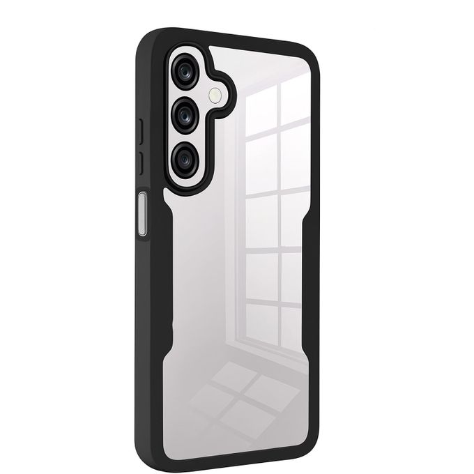 Samsung Galaxy A16 Cover Luxury Shockproof Heavy Protection Transparent Phone Case with Black Edges Clear and Colorless Heavy Protection Soft Bumper Cover