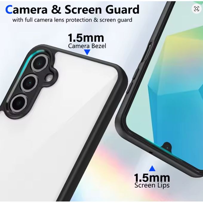 Samsung Galaxy A26 Transparent, Clear And Colorless With Black Edges Unique And Stylish High Protection Phone Case/ Cover