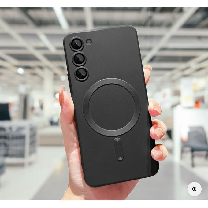 Samsung Galaxy S25 Black Magsafe Soft Feel Premium And Heavy Protection Phone Case/ Cover