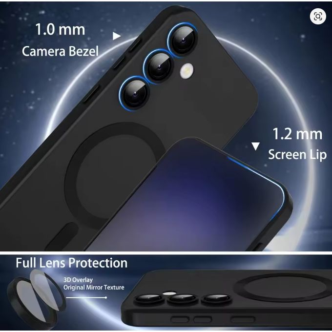 Samsung Galaxy S25 Black Magsafe Soft Feel Premium And Heavy Protection Phone Case/ Cover