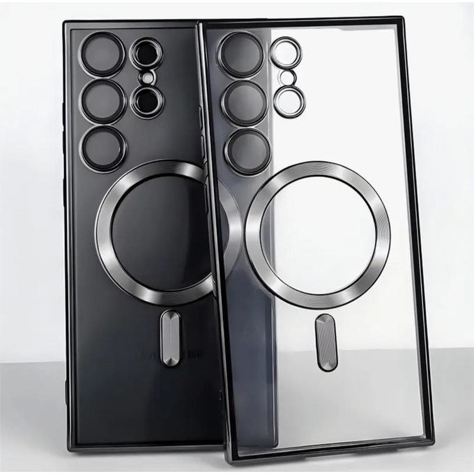 Samsung Galaxy S23 Ultra Clear, Transparent and Colorless with black edges New Skin Unique and Stylish Phone Case/ Cover