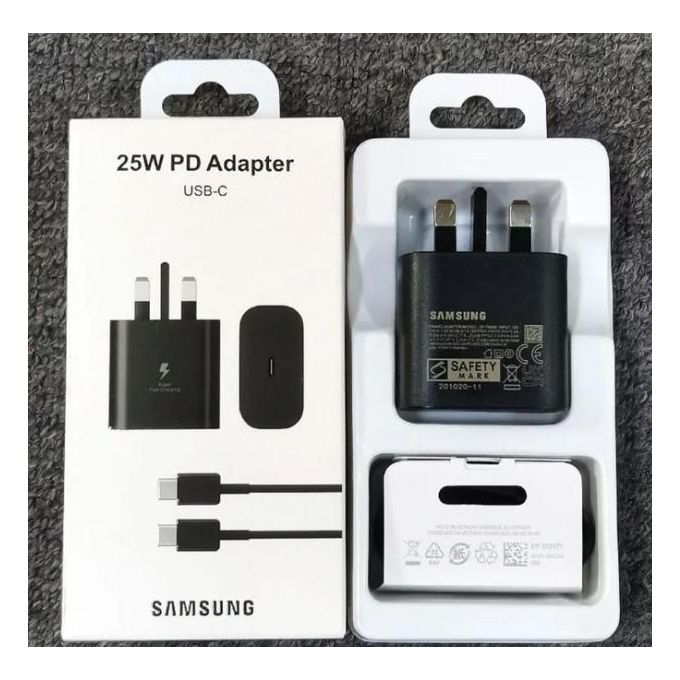 Samsung 25 Watts TYPE C to C Super Fast Charger Galaxy S20 Plus, S20 Ultra,S21 Plus,S21 Ultra, S22, S22Plus, S22 Ultra, S23, S23 Ultra, S24, S24 Plus, S24 Ultra, Note 10 Plus, Tab S8, S25, S25 Ultra,