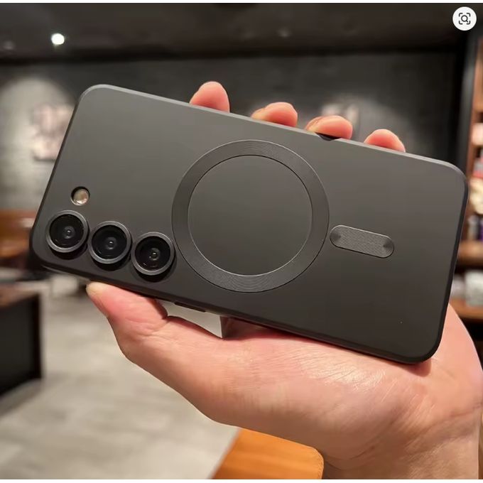 Samsung Galaxy S25 Black Magsafe Soft Feel Premium And Heavy Protection Phone Case/ Cover