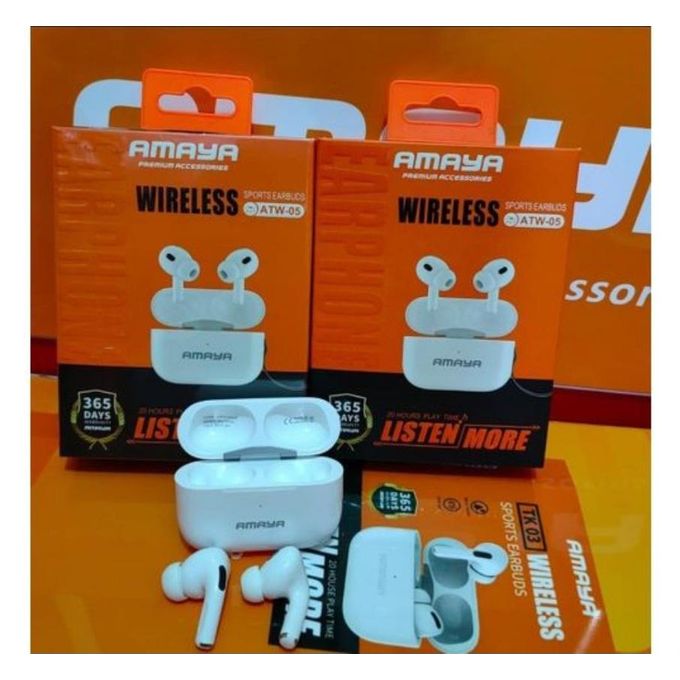 Amaya TK05 Wireless Bluetooth Earbuds/ Earpods/ Headset with pure bass sound, touch control, stereo surround sound and bluetooth 5.3 version