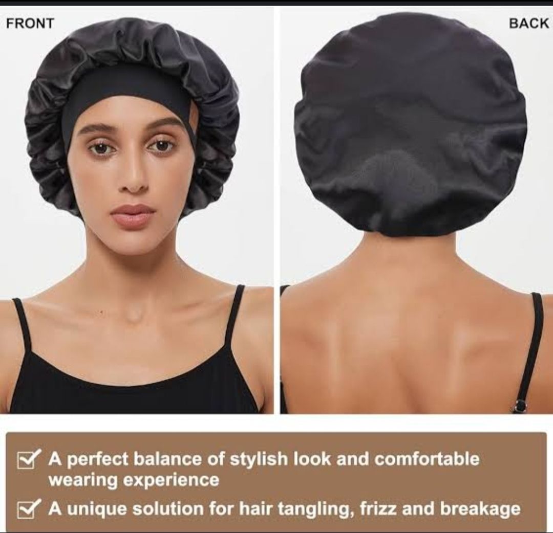 Satin Hair Bonnet for Men / Sleeping Cap / Bonnet Cap / Satin Headwrap Night Sleep Bonnet Unisex with wide Soft Elastic Band