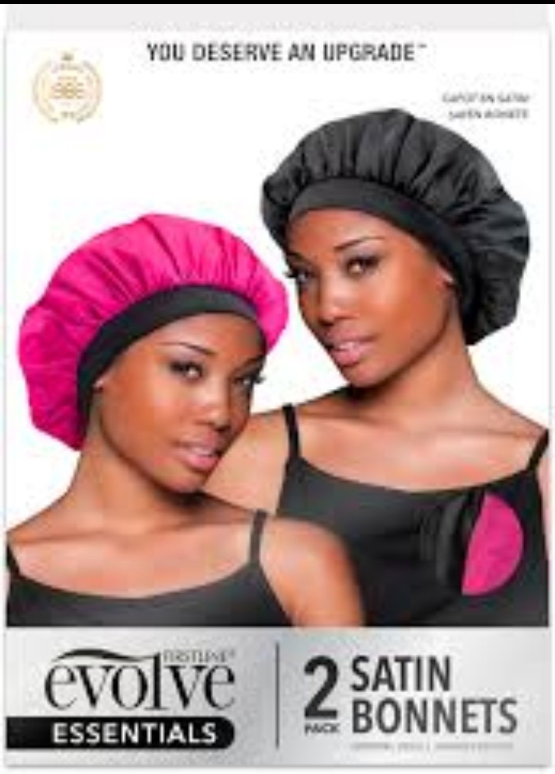 2pcs Satin Hair Bonnet / Sleeping Cap / Bonnet Cap / Satin Headwrap Night Sleep Bonnet Unisex with wide Soft Elastic Band