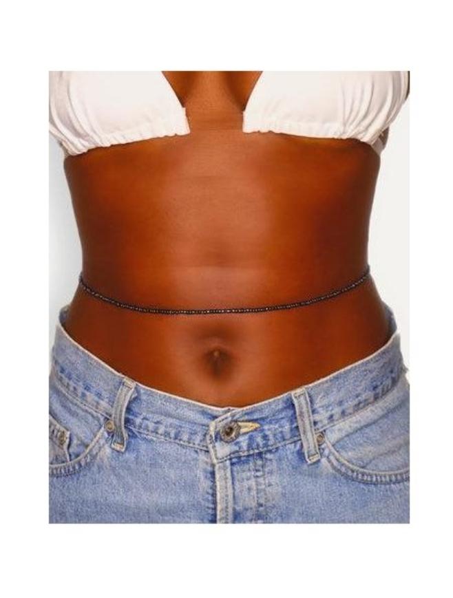 3pcs Fashionable Black Waist Beads for Women – Handmade African Beaded Waist Chain Jewelry– Adjustable Body Jewelry for Fashion, Weight Tracking & Everyday Confidence