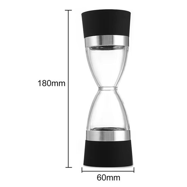 Manually adjustable thickness, hour glass 2 in 1 Dual Salt Pepper Mills,  Pepper Grinder, Sesame, Spice Grinder, Kitchen spice jar