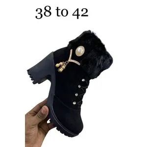 Women Boots Ladies Boots Shoes Women Heels Women Rubber Shoes Ladies  Shoes black