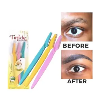 Tinkle Eyebrow Shaper 3pcs Eye brow Razor/ Stainless Steel Blade 3Pcs Tinkle Eyebrow Razor Shaper Facial Fine Hair Cutter Trimmer Eye Brows Styling Stainless Steel Blade