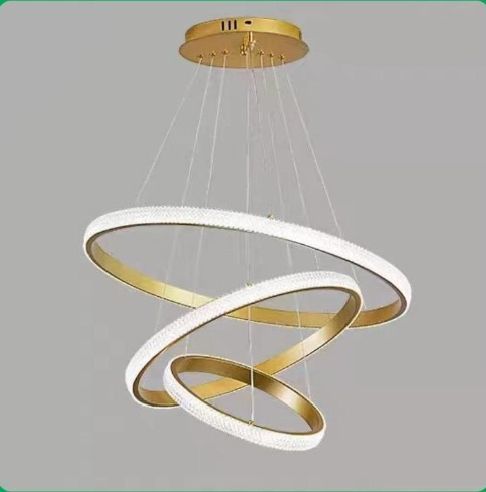 Modern LED Hanging Light, Island Lights Simple Chandelier Lamp Height Adjustable Pendant Light, Suitable for Living Room Bedroom Dining Room Ceiling Light, Gold