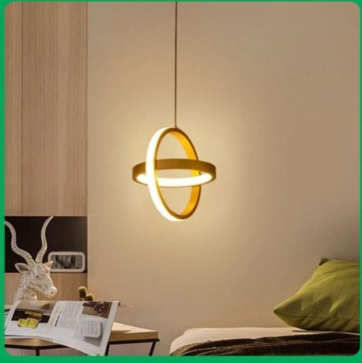 Modern LED Hanging Light, Island Lights Simple Chandelier Lamp Height Adjustable Pendant Light, Suitable for Living Room Bedroom Dining Room Ceiling Light, Gold