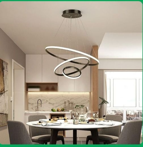 Modern LED Hanging Light, Island Lights Simple Chandelier Lamp Height Adjustable Pendant Light, Suitable for Living Room Bedroom Dining Room Ceiling Light, Gold