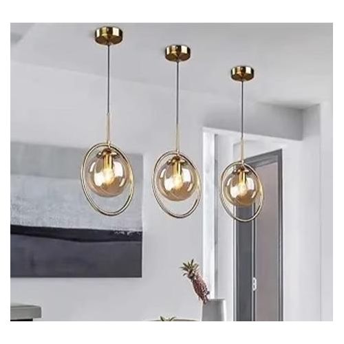 Modern LED Hanging Light, Island Lights Simple Chandelier Lamp Height Adjustable Pendant Light, Suitable for Living Room Bedroom Dining Room Ceiling Light, Gold