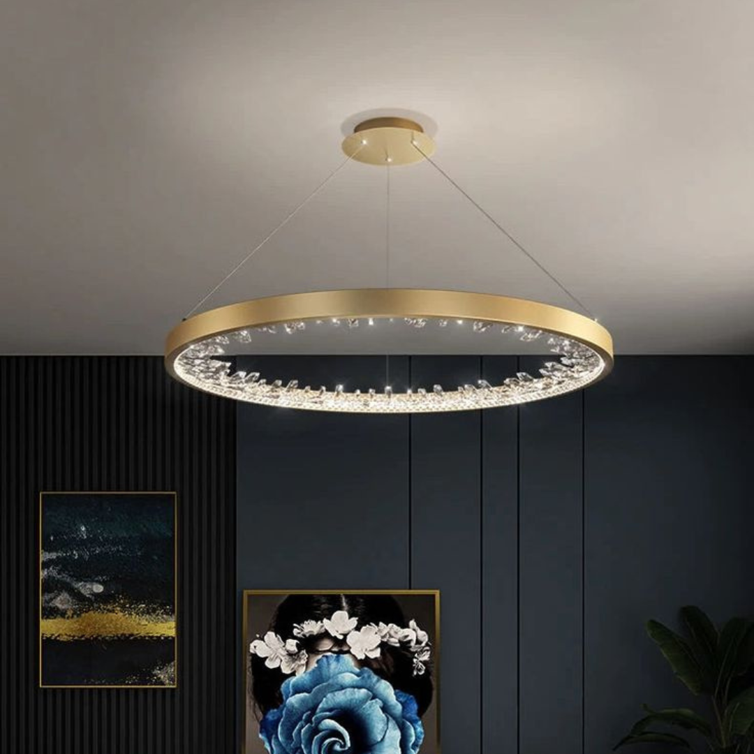 Modern Halo Crystal Ring Chandelier 60cm Living Room, Bedroom Light