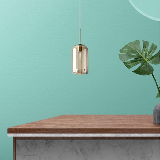 EXPORA Glass Ceiling Pendant Light Club Lighting for Kitchen Island 18x49cm