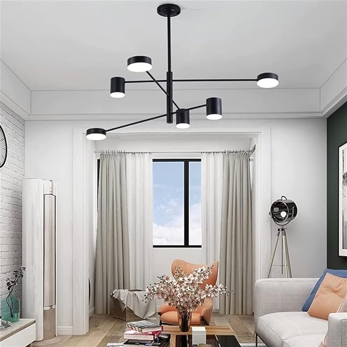 Suspension Light Fixture Acrylic Lampshade Adjustable Pendant Light Modern Metal Chandelier Lighting