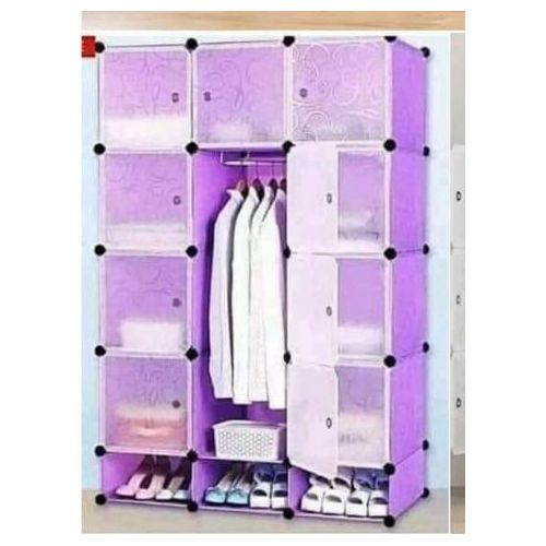 HARD SEMI PARMANENT PLASTIC WARDROBE WITH INBUILT SHOE RACK
