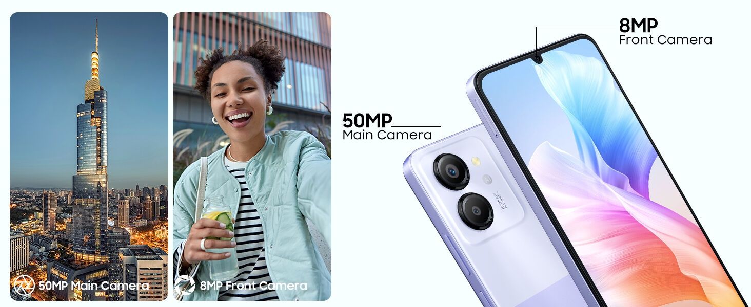 Blackview Color 8 Smartphone 6.75" Display 8GB+256GB Dual Sim 6000 mAh Battery  50MP+8MP Camera Android 13 Smartphone