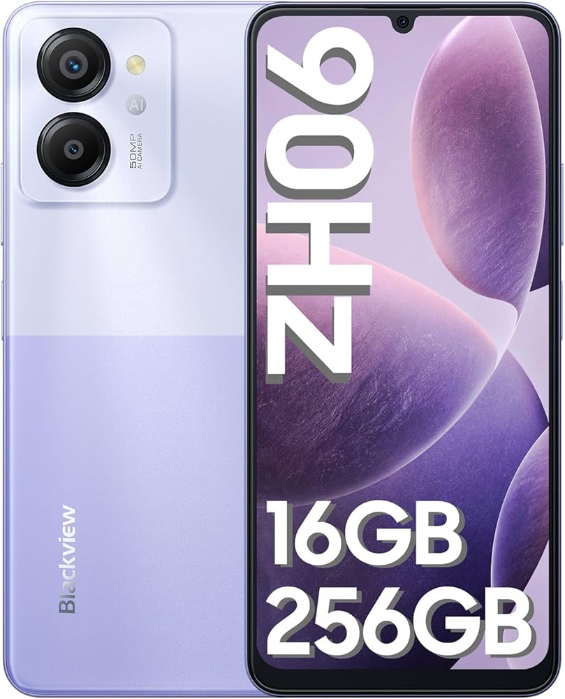 Blackview Color 8 Smartphone 6.75" Display 8GB+256GB Dual Sim 6000 mAh Battery  50MP+8MP Camera Android 13 Smartphone