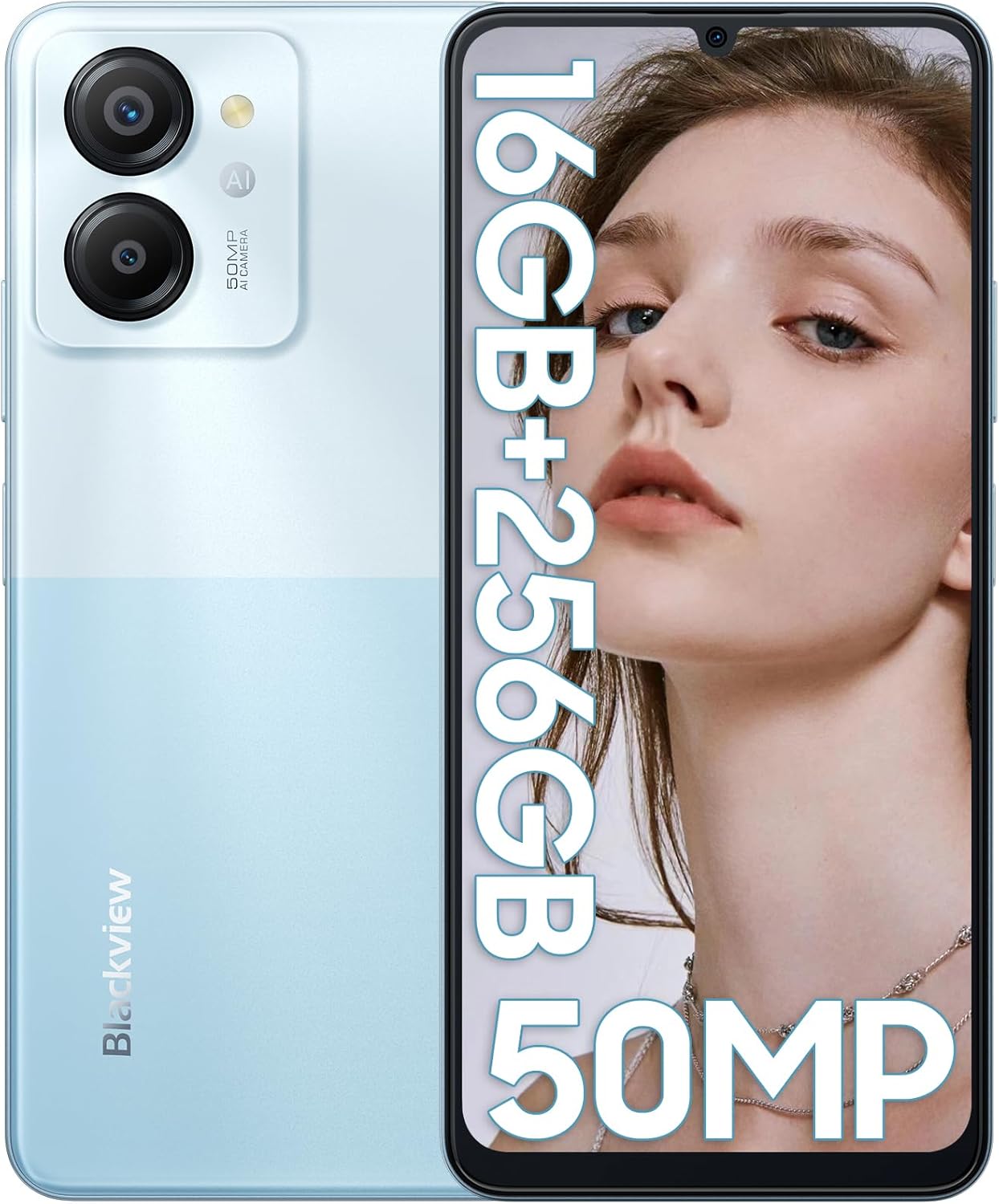 Blackview Color 8 Smartphone 6.75" Display 8GB+256GB Dual Sim 6000 mAh Battery  50MP+8MP Camera Android 13 Smartphone