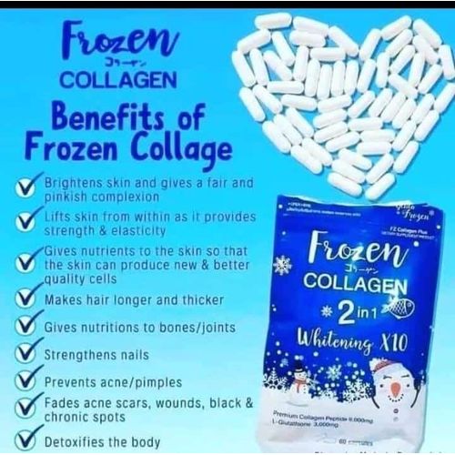 Frozen Collagen Frozen 2 IN 1 Whitening X10 Premium Collagen Peptide Supplements