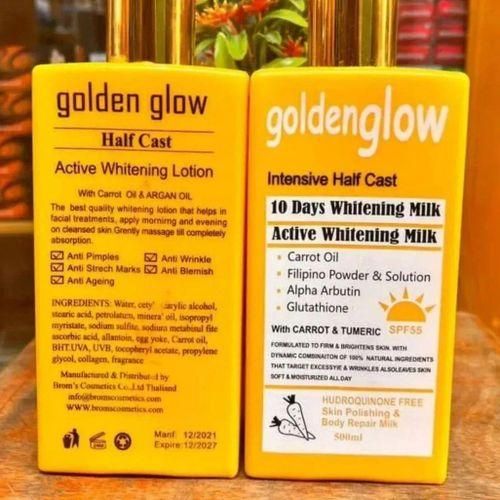Golden Glow Intensive Half Cast 10 Days Brightening Milk lotion - with carrot oil,alpha Arbutin,Glutathione,tumeric