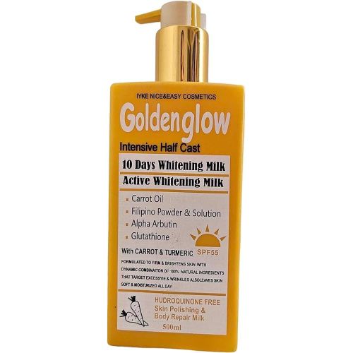 Golden Glow Intensive Half Cast 10 Days Brightening Milk lotion - with carrot oil,alpha Arbutin,Glutathione,tumeric