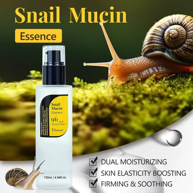 Disaar Snail 96 Mucin Essence Serum for Skin Elasticity Boosting Soothing Dual Moisturizing Skin Care Face Snail Serum Facial