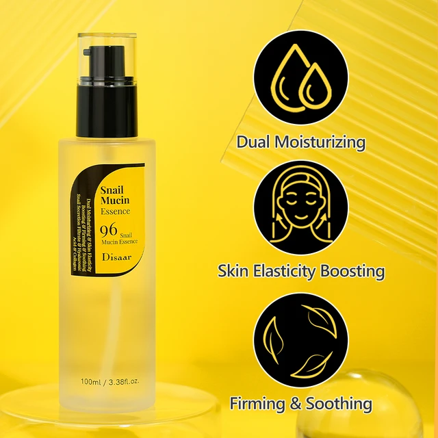 Disaar Snail 96 Mucin Essence Serum for Skin Elasticity Boosting Soothing Dual Moisturizing Skin Care Face Snail Serum Facial