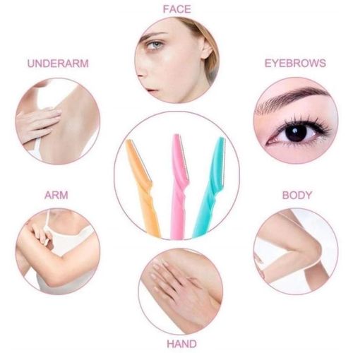 Tinkle Eyebrow Shaper Facial Hair (Razor) Trimmer 3Pieces - Dermaplanning Tool Facials