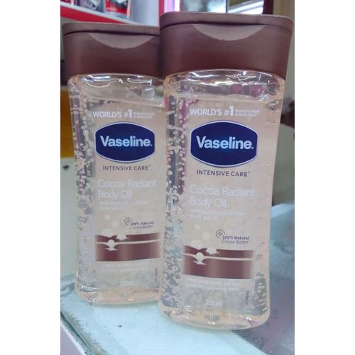 Vaseline Care Cocoa Radiant Body Oil - Replenishing Oils for Healthy Glowing Skin 100 Percent Pure Cocoa Butter Ultimate Skin Care - 200ml