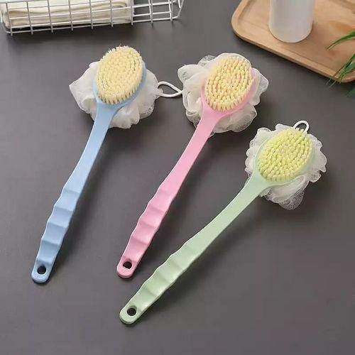 Lower Back Soft Brush Long Handle Body Scrubber Massager
