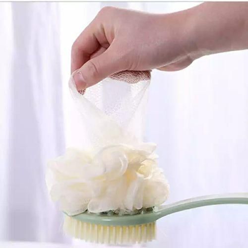 Lower Back Soft Brush Long Handle Body Scrubber Massager