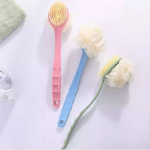 Lower Back Soft Brush Long Handle Body Scrubber Massager