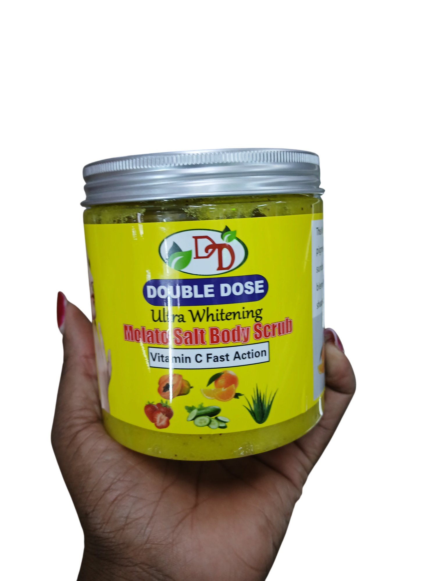 Molato Double Dose Salt Body Scrub - Ultra Whitening With Vitamin C Fast Action For Hydrating, Exfoliating, Nourishing, Brightening