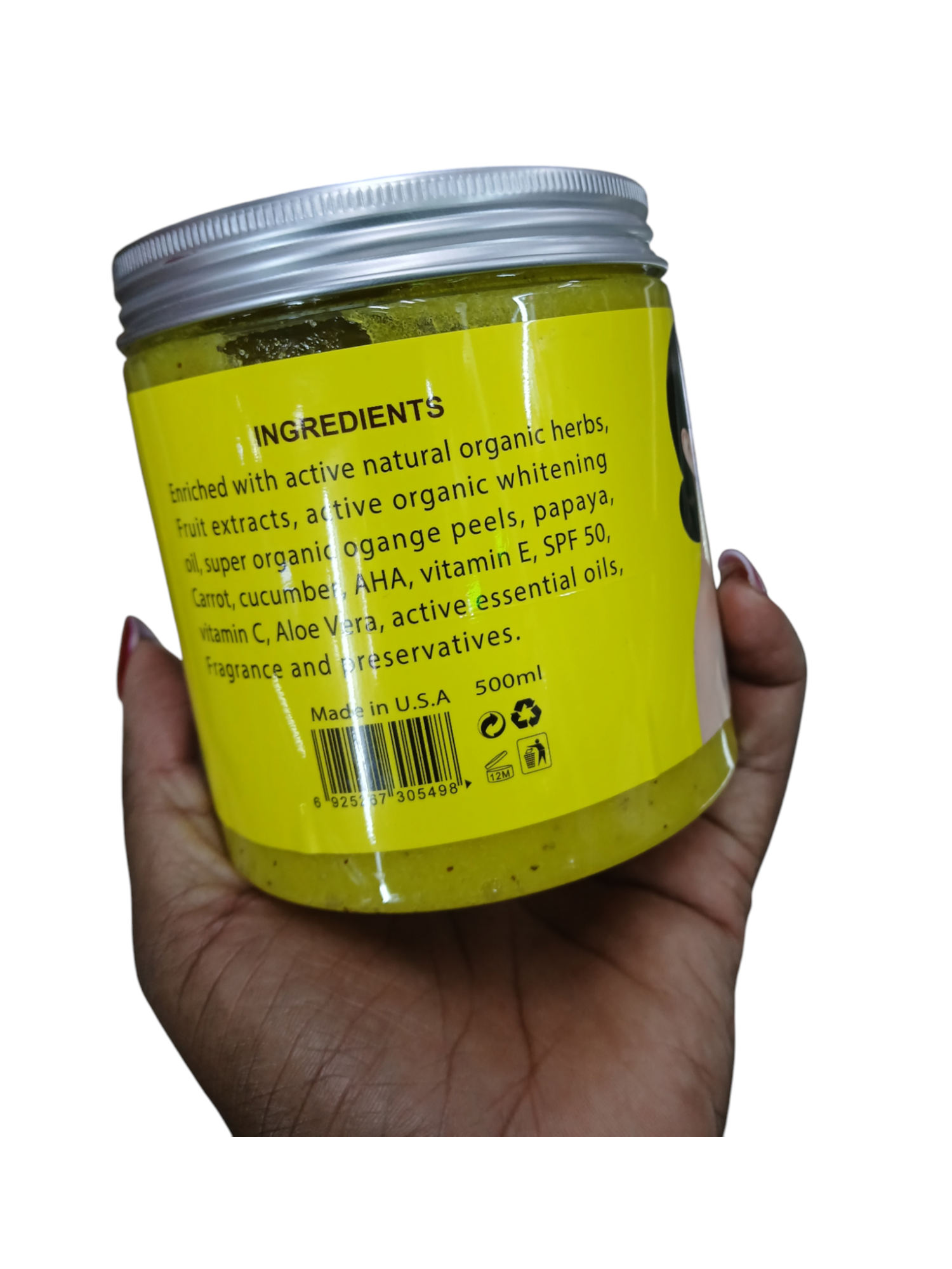 Molato Double Dose Salt Body Scrub - Ultra Whitening With Vitamin C Fast Action For Hydrating, Exfoliating, Nourishing, Brightening