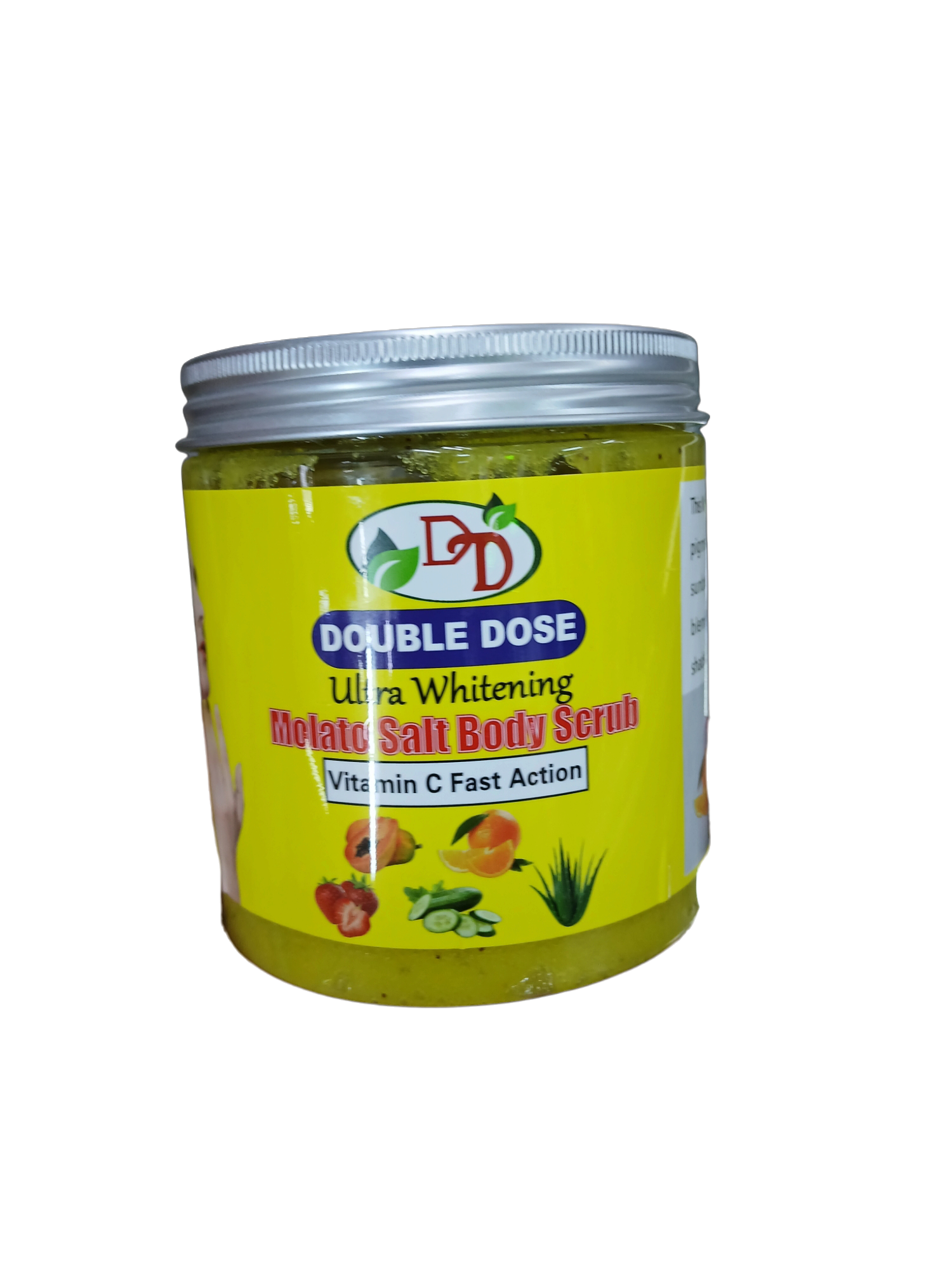 Molato Double Dose Salt Body Scrub - Ultra Whitening With Vitamin C Fast Action For Hydrating, Exfoliating, Nourishing, Brightening