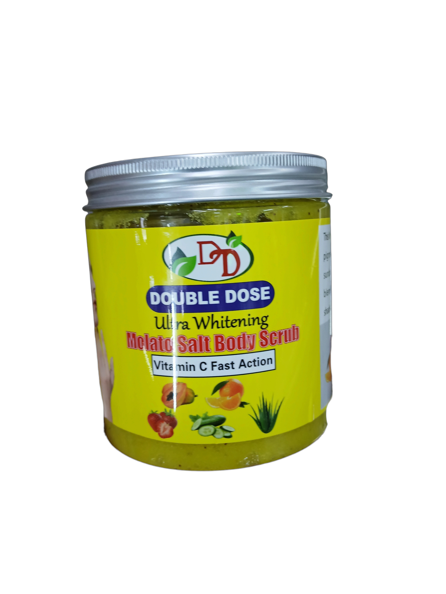 Molato Double Dose Salt Body Scrub - Ultra Whitening With Vitamin C Fast Action For Hydrating, Exfoliating, Nourishing, Brightening