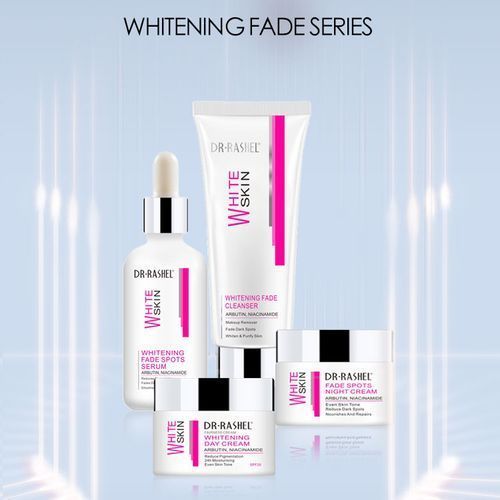 Dr. Rashel White Skin Fade Series-Cleanser, Serum,  Day & Night Cream - With Arbutin & Niacinamide reduces Pigmentation, Fades Dark Spots for a Smoother Skin (Item contains variations)