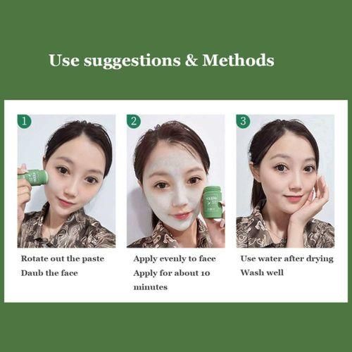Green Tea Mask Cleansing Stick - Clean Face, Blackhead Remover, Deep Pore Cleansing, Facial Mask, Skin Moisturizing, Hydrating Whitening Care Face Makeup - for All Skin Types