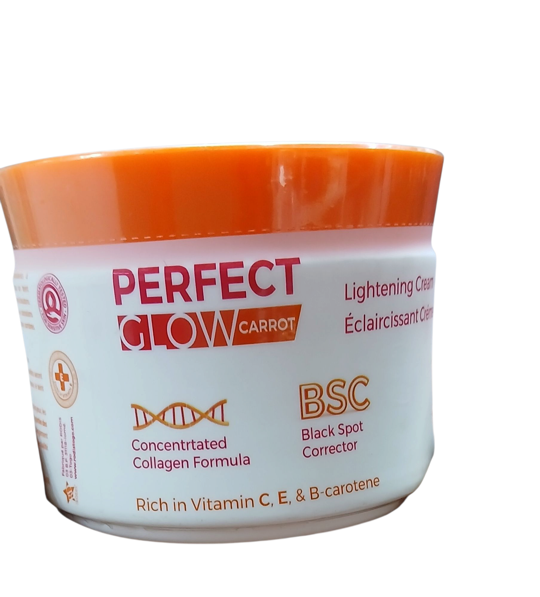 Perfect Glow Carrot Lightening Cream With Concentrated Collagen Formula - Black Spot Corrector with Vitamin C,E & B