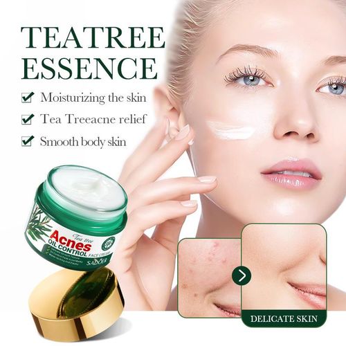 SADOER Acnes Oil Control Face Cream - Heals Acne, Fades Acne Marks, Soothes, Repairs, Moisturizes, Makes Skin Elastic - Tea Tree Acne Oil Control For Moisturizing, Repair, Water locking